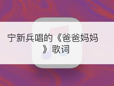 宁新兵唱的《爸爸妈妈》歌词