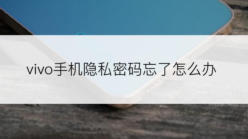 vivo手机隐私密码忘了怎么办