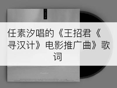 任素汐唱的《王招君《寻汉计》电影推广曲》歌词