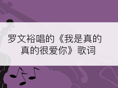 罗文裕唱的《我是真的真的很爱你》歌词