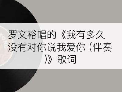 罗文裕唱的《我有多久没有对你说我爱你 (伴奏)》歌词