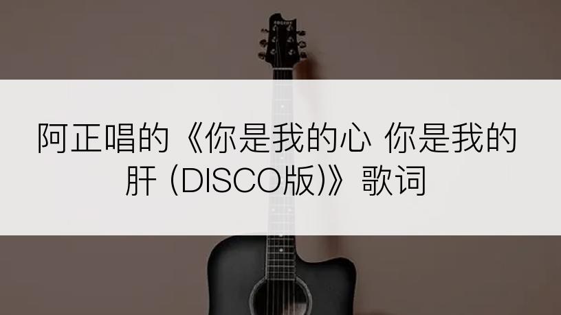 阿正唱的《你是我的心 你是我的肝 (DISCO版)》歌词