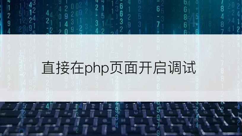 直接在php页面开启调试