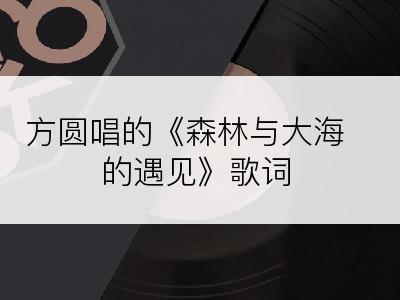 方圆唱的《森林与大海的遇见》歌词