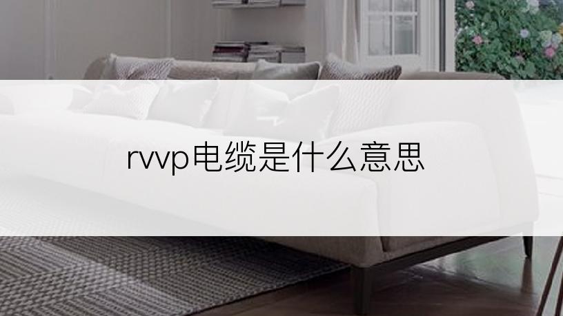 rvvp电缆是什么意思