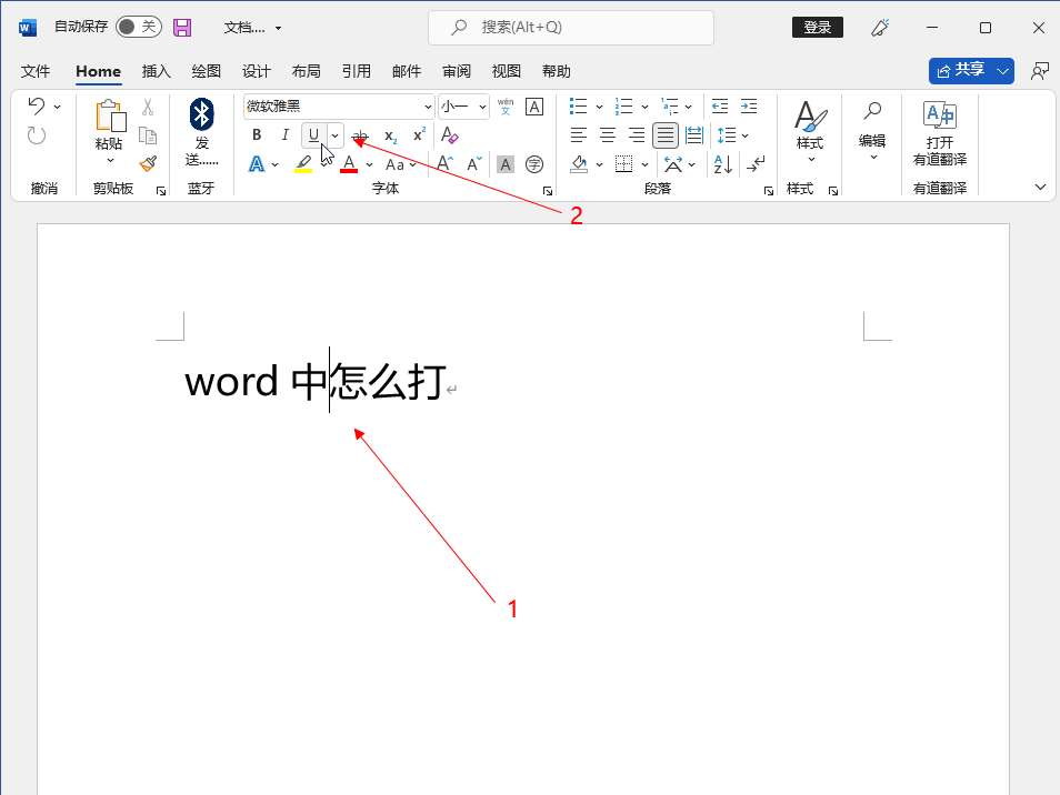 word中_________怎么打
