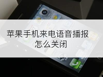 苹果手机来电语音播报怎么关闭