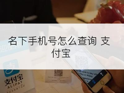 名下手机号怎么查询 支付宝