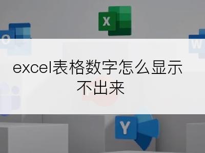 excel表格数字怎么显示不出来