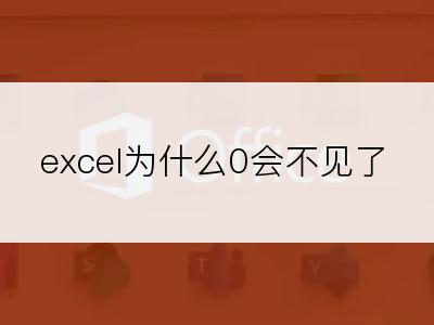 excel为什么0会不见了